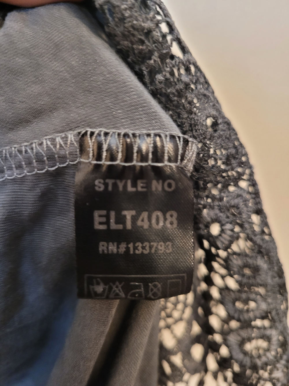 POL Charcoal Lace Trim Lace Up Boho Tunic Top Blouse Style ELT408 Small - Picture 3 of 9